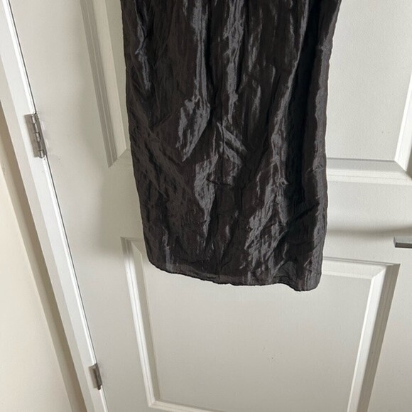 - KAY Unger New York Women’s Silk Blend Fitted Midi Cocktail Dress Gray Si… - Picture 3 of 10